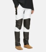 Men's Stylish Quilted Knee Panels leather Pants photo 2