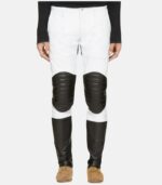 Men's Stylish Quilted Knee Panels leather Pants
