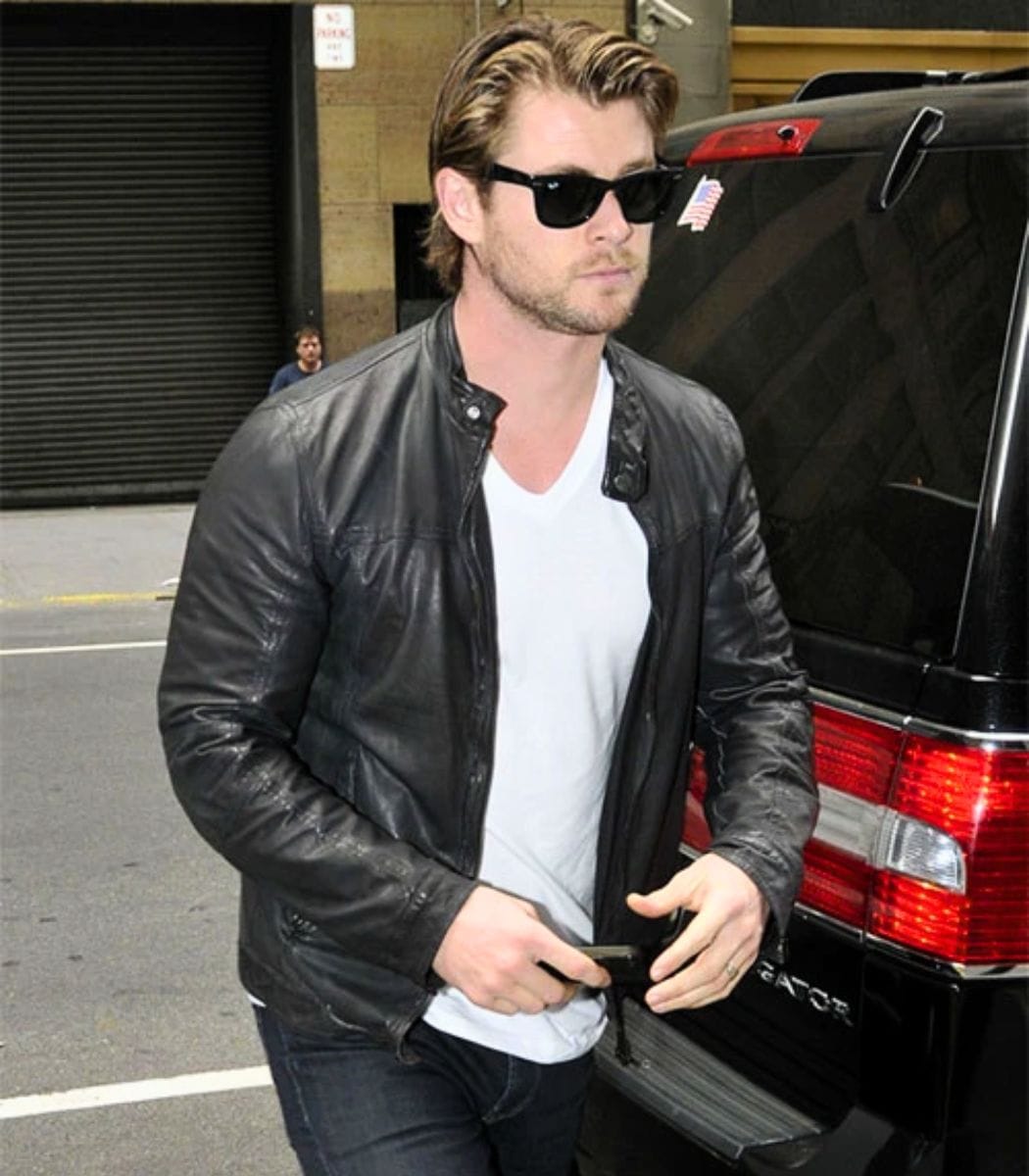 2-59.jpg Chris Hemsworth Black Classic Leather Jacket