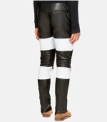 Men's Stylish Quilted Knee Panels leather Pants photo 3