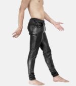 Men's Leather Trousers with flexible waistband photo 2
