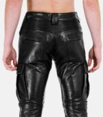 Men's Black Leather Pants Premium Cowhide Leather photo 2