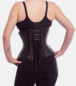 Women's Black Leather Standard Underbust Corset photo 2