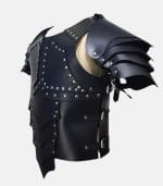 Classic Black Leather LARP Chest Armor with Stud Style photo 2